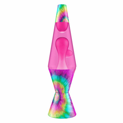 14.5” LAVA® Lamp – Tie Dye Pink Spiral - pink wax, pink liquid, tie dye base and cap