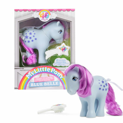My Little Pony 40th Anniversary Original Pony - Blue Belle Pony and Package with Comb
