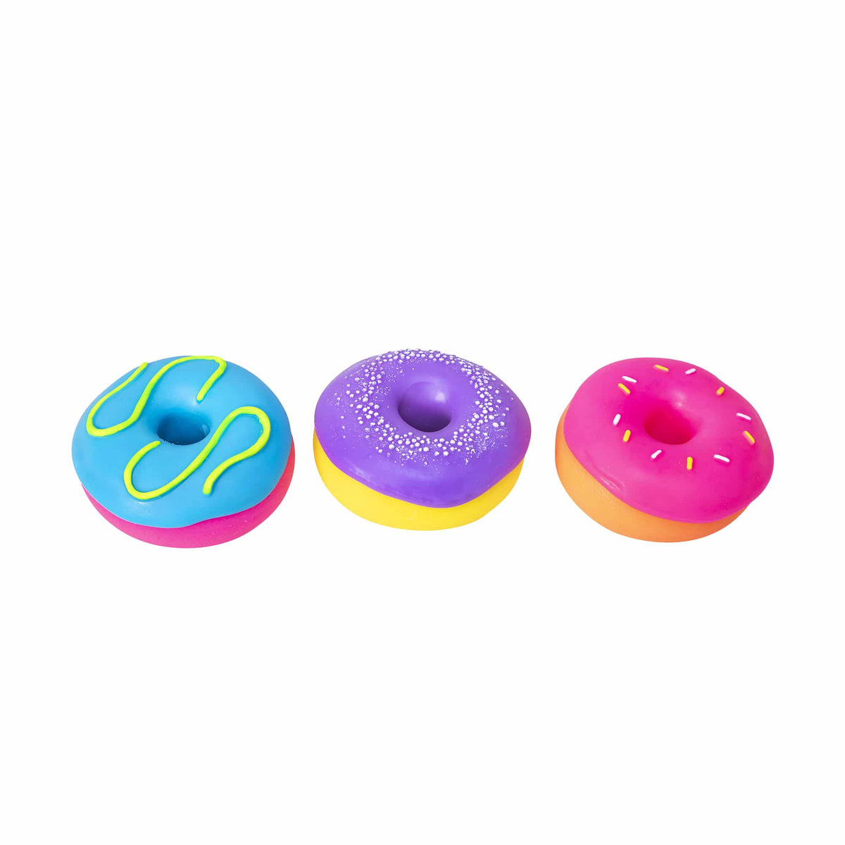 NeeDoh Dohnuts Group - Pink and Blue, Yellow and Purple, Orange and Pink