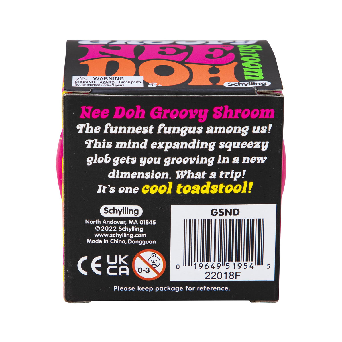 NeeDoh Groovy Shroom - Package Bottom - Orange with Pink Top Mushroom