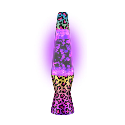 Make Your Own Lava Lamp - Purple Lamp with Leopard Design Glowing