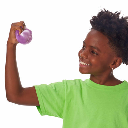 NeeDoh Nice Cube Lifestyle of boy squeezing purple Nice Cube