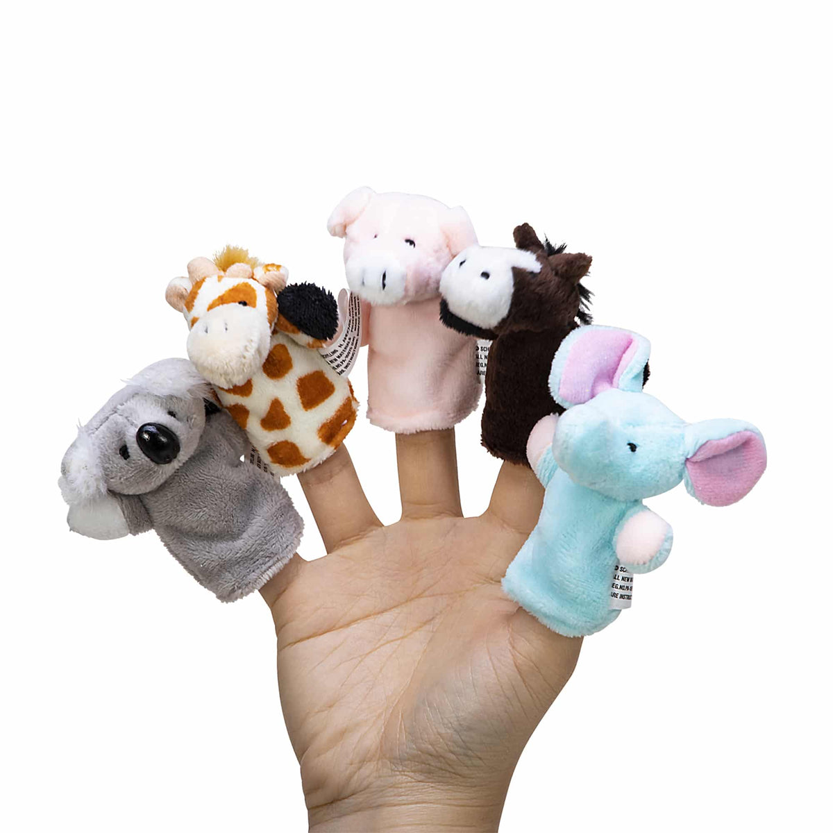 Animal Finger Puppets - Hand - Koala, Giraffe, Pig, Horse, Elephant