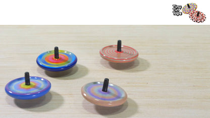 Colorful tiny tin tops video